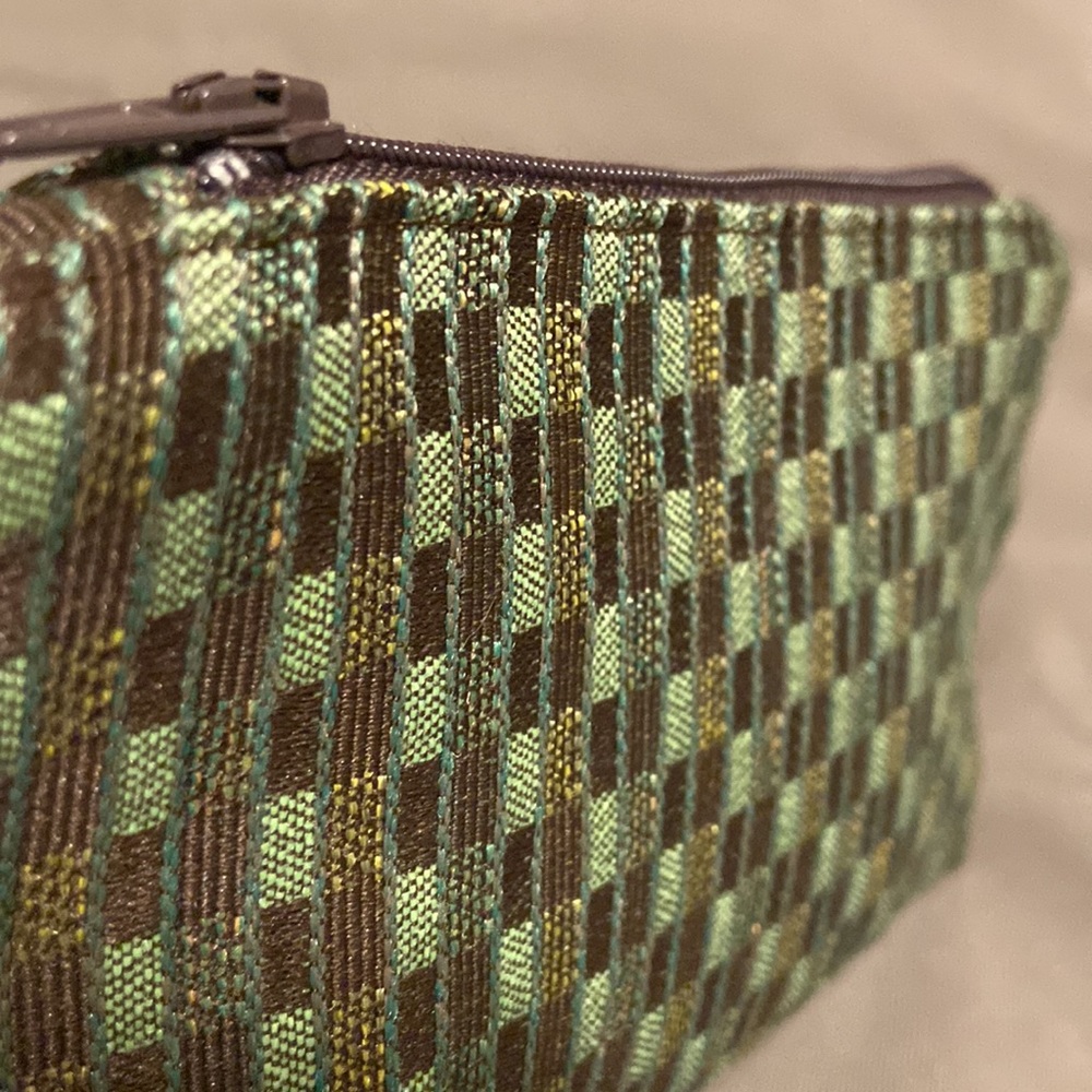 Hand made up-cycled small zipper bag, makeup